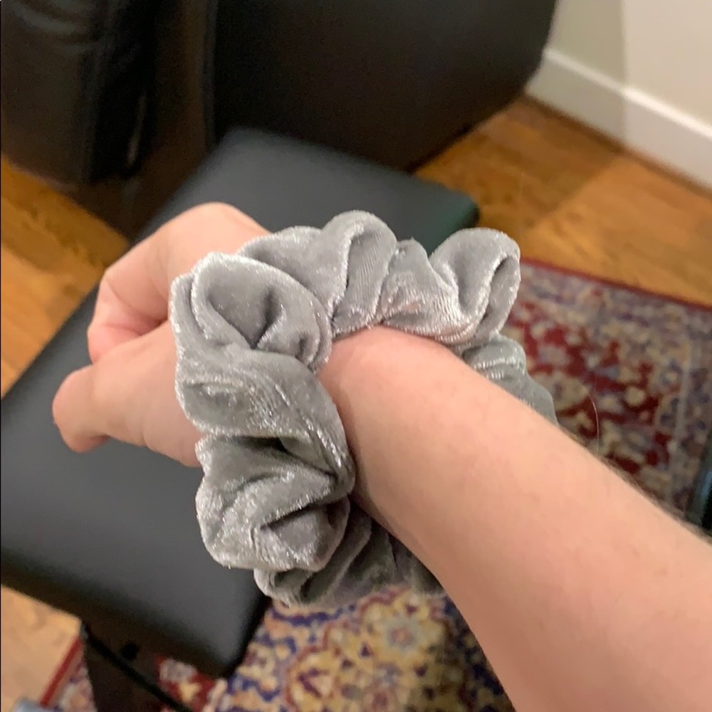 Soft gray scrunchie